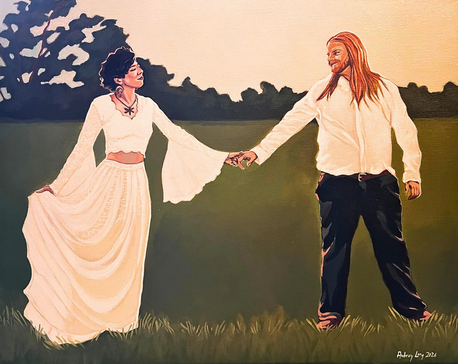 Live wedding painting at a destination ceremony